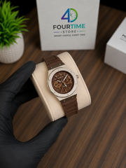FOURTIME Brown Skeleton Mechanical Watch